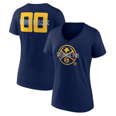 Denver Nuggets Women's Stellar Personalized Name & Number V-Neck T-Shirt Navy