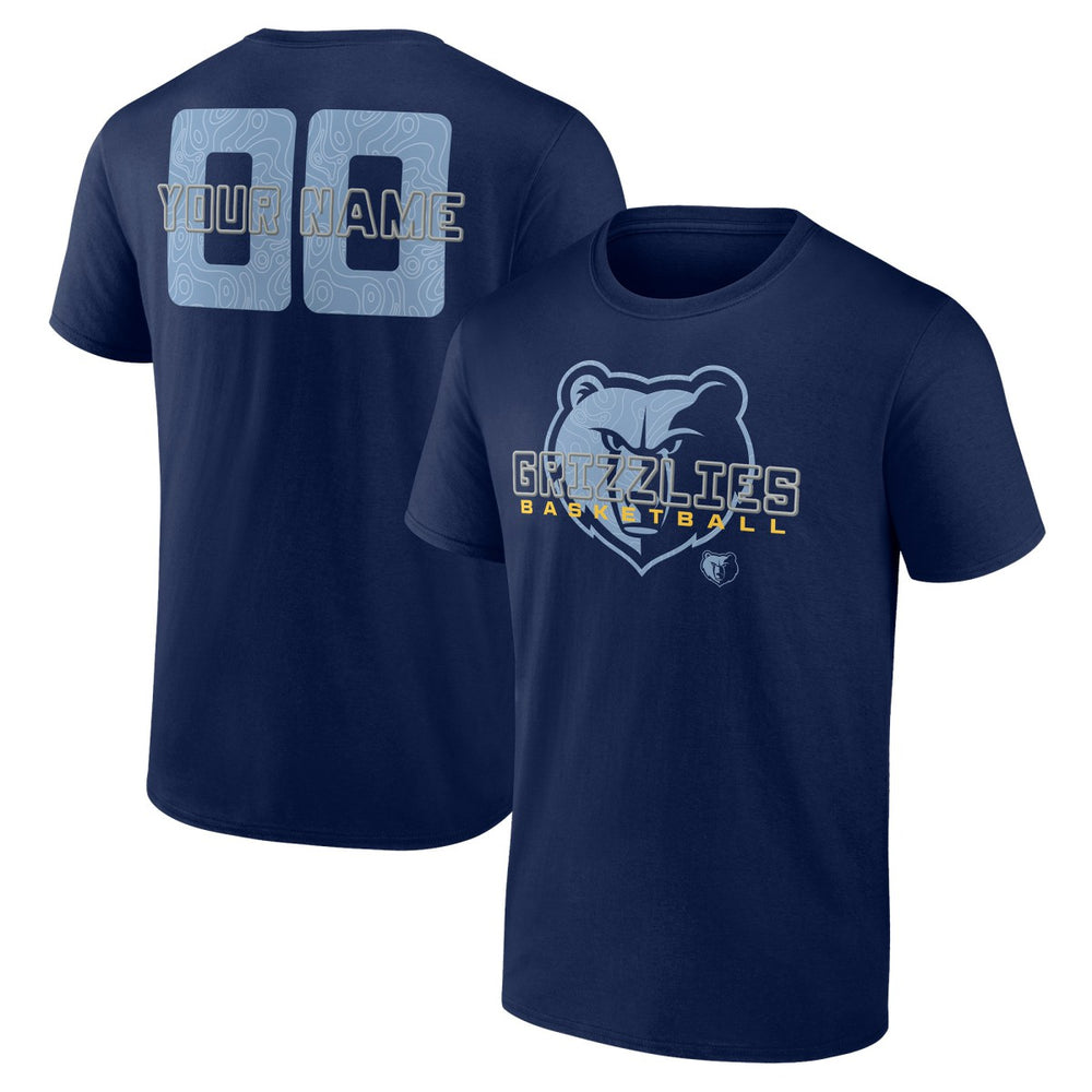 Memphis Grizzlies Stellar Personalized Name & Number T-Shirt Navy