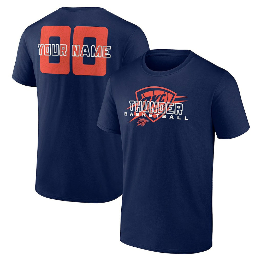 Oklahoma City Thunder Stellar Personalized Name & Number T-Shirt Navy