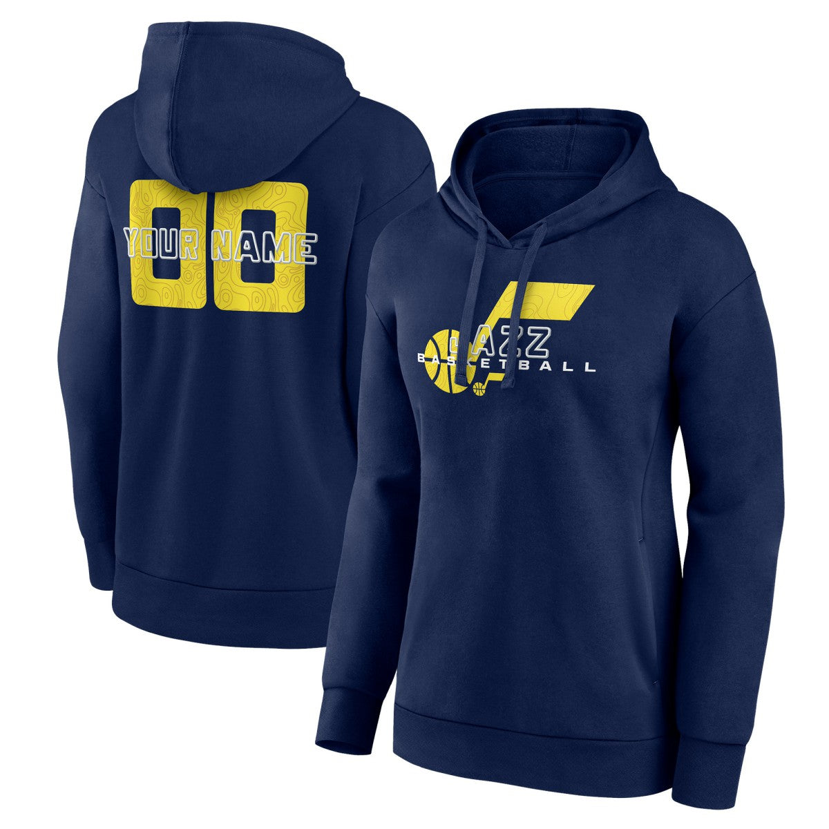 Utah Jazz Women's Stellar Personalized Name & Number Pullover Hoodie Navy