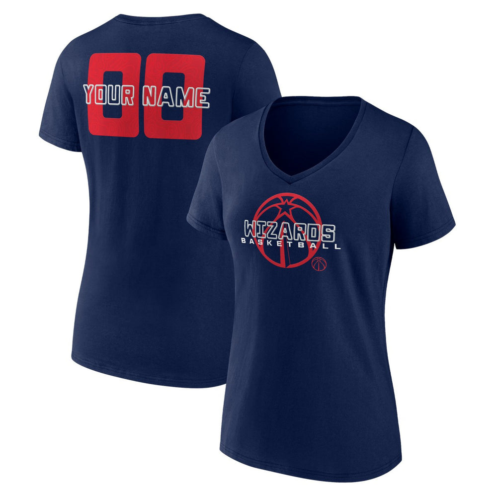 Washington Wizards Women's Stellar Personalized Name & Number V-Neck T-Shirt Navy
