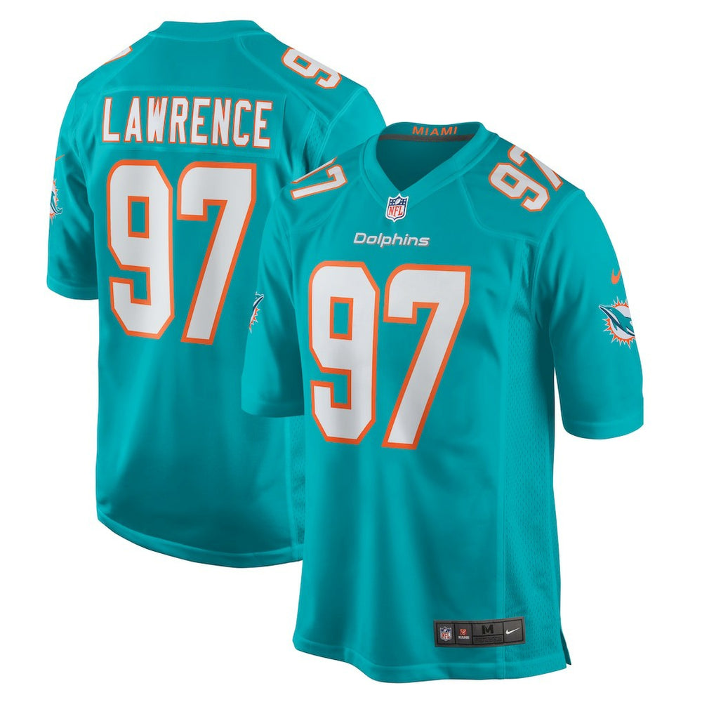Rashard Lawrence Miami Dolphins Team Game Jersey - Aqua - Nike