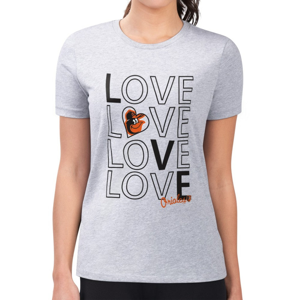 Baltimore Orioles G-III 4Her by Carl Banks Women's Super-Slim Fit Lightweight Love Graphic Team T-Shirt for sale