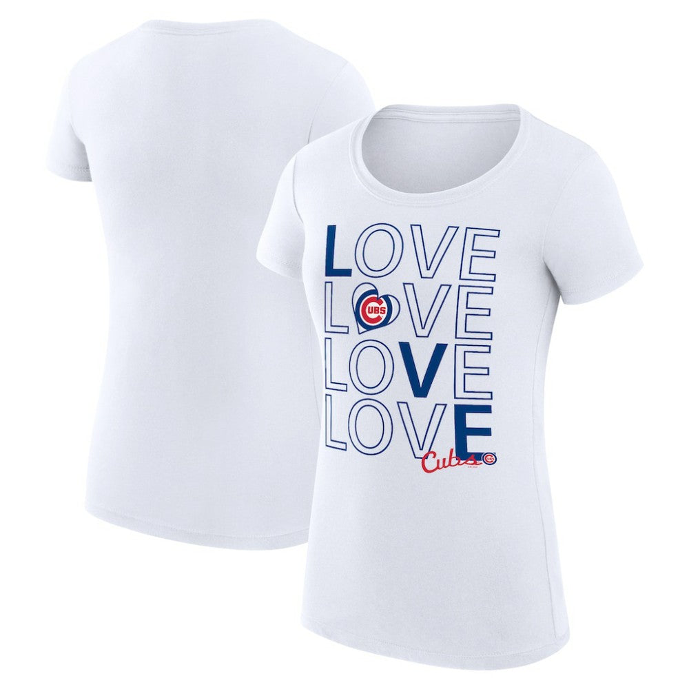 Chicago Cubs G-III 4Her by Carl Banks Women's Super-Slim Fit Lightweight Love Graphic Team T-Shirt for sale