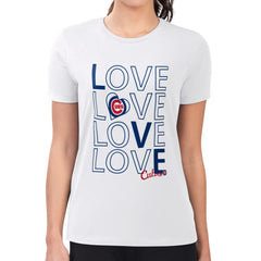 Chicago Cubs G-III 4Her by Carl Banks Women's Super-Slim Fit Lightweight Love Graphic Team T-Shirt for sale