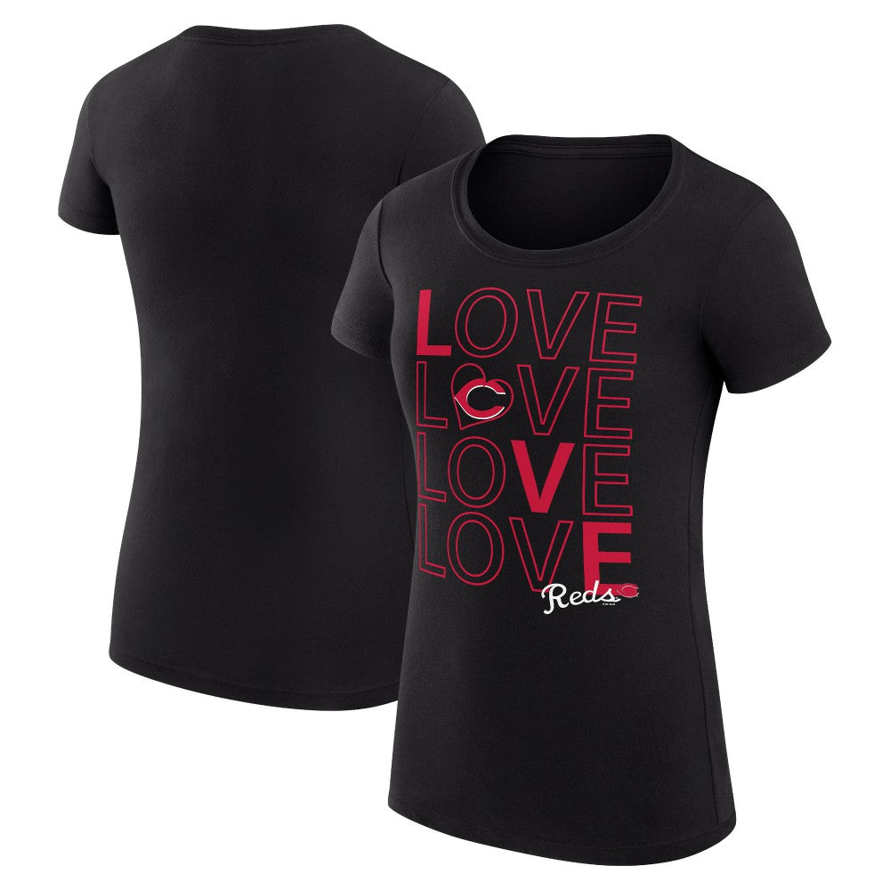 Cincinnati Reds G-III 4Her by Carl Banks Women's Super-Slim Fit Lightweight Love Graphic Team T-Shirt Discount