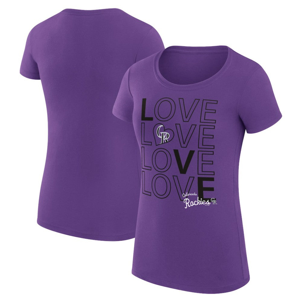 Colorado Rockies G-III 4Her by Carl Banks Women's Super-Slim Fit Lightweight Love Graphic Team T-Shirt for sale