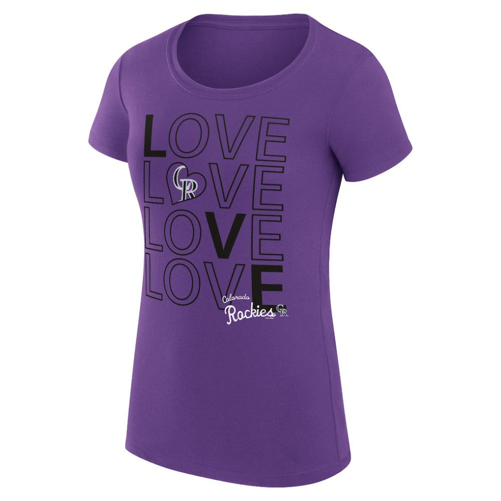 Colorado Rockies G-III 4Her by Carl Banks Women's Super-Slim Fit Lightweight Love Graphic Team T-Shirt for sale