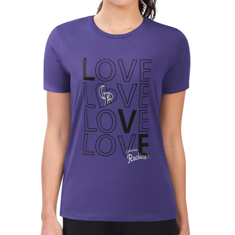 Colorado Rockies G-III 4Her by Carl Banks Women's Super-Slim Fit Lightweight Love Graphic Team T-Shirt for sale