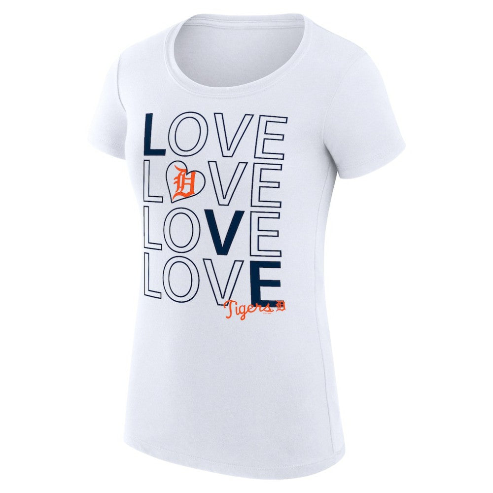 Detroit Tigers G-III 4Her by Carl Banks Women's Super-Slim Fit Lightweight Love Graphic Team T-Shirt Outlet