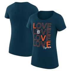 Detroit Tigers G-III 4Her by Carl Banks Women's Super-Slim Fit Lightweight Love Graphic Team T-Shirt Sale