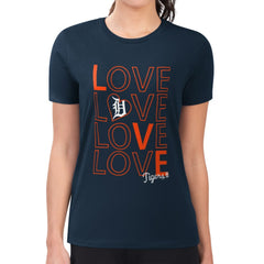 Detroit Tigers G-III 4Her by Carl Banks Women's Super-Slim Fit Lightweight Love Graphic Team T-Shirt Sale