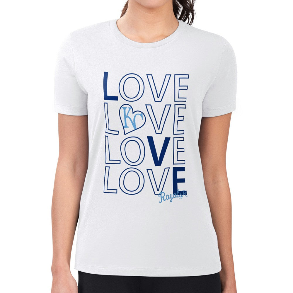 Kansas City Royals G-III 4Her by Carl Banks Women's Super-Slim Fit Lightweight Love Graphic Team T-Shirt Near Me