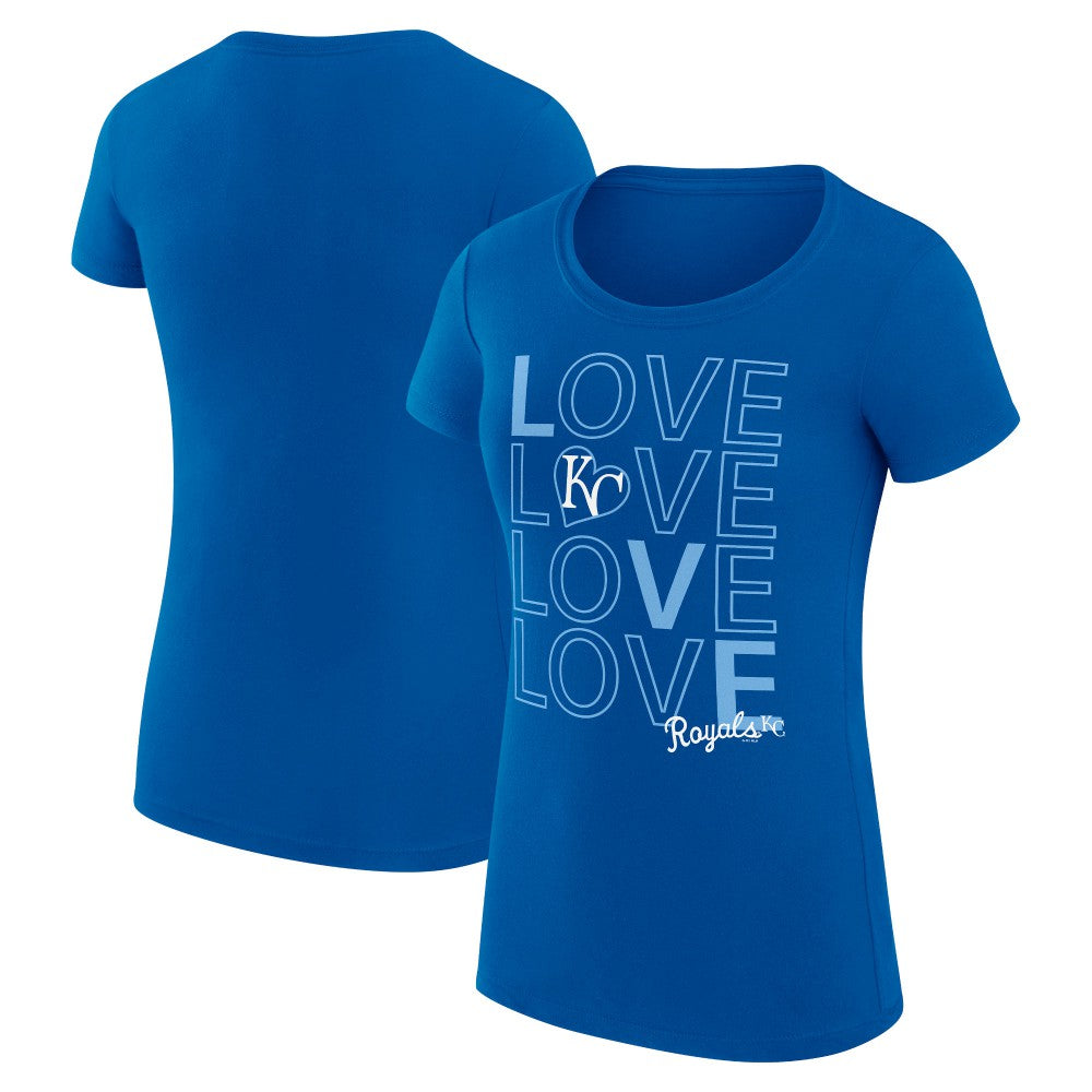 Kansas City Royals G-III 4Her by Carl Banks Women's Super-Slim Fit Lightweight Love Graphic Team T-Shirt Sale
