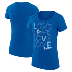 Kansas City Royals G-III 4Her by Carl Banks Women's Super-Slim Fit Lightweight Love Graphic Team T-Shirt Sale