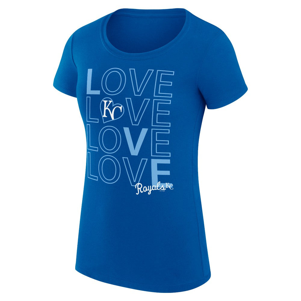 Kansas City Royals G-III 4Her by Carl Banks Women's Super-Slim Fit Lightweight Love Graphic Team T-Shirt Sale