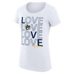 Milwaukee Brewers G-III 4Her by Carl Banks Women's Super-Slim Fit Lightweight Love Graphic Team T-Shirt Sale