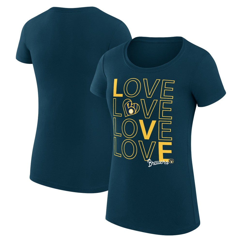 Milwaukee Brewers G-III 4Her by Carl Banks Women's Super-Slim Fit Lightweight Love Graphic Team T-Shirt Near Me