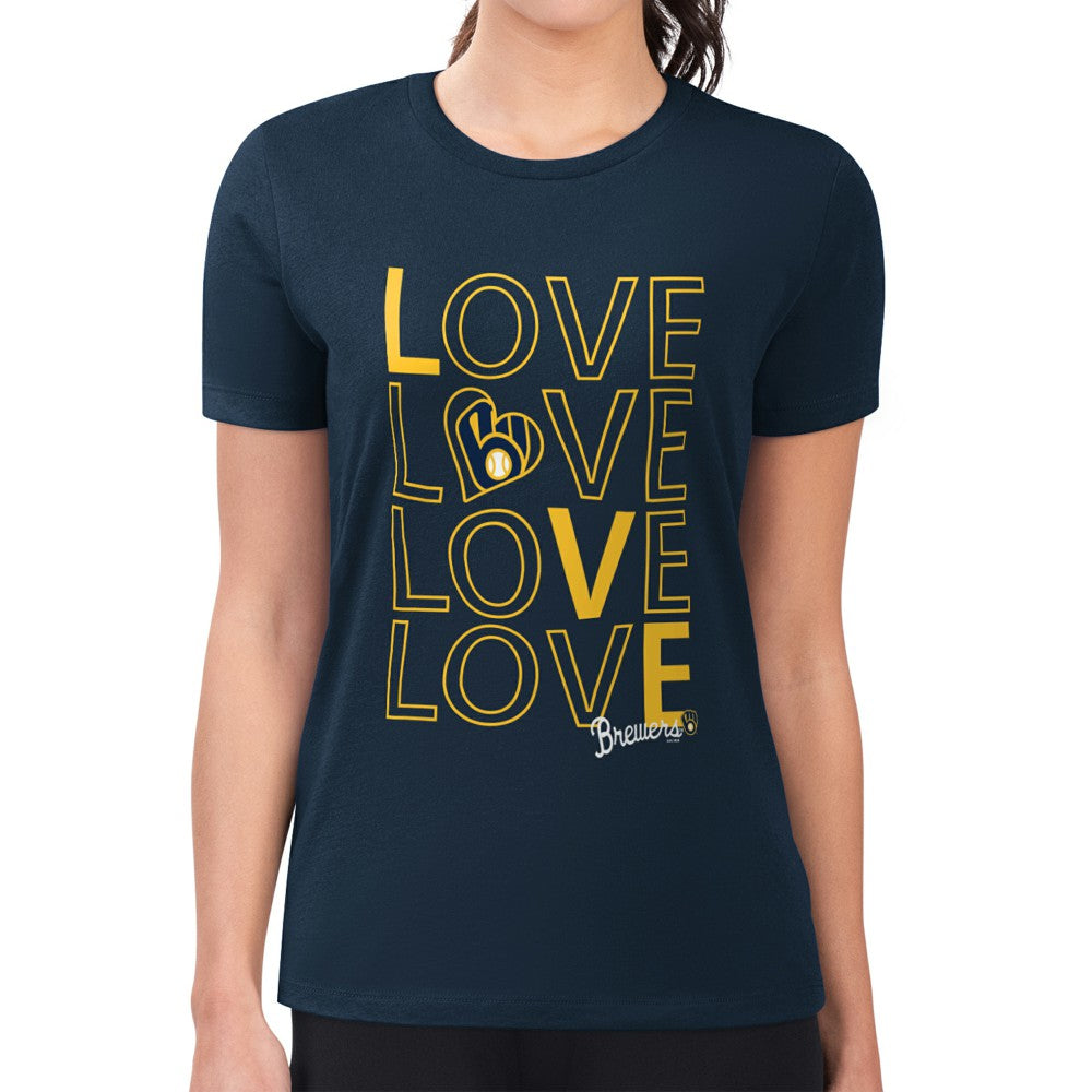 Milwaukee Brewers G-III 4Her by Carl Banks Women's Super-Slim Fit Lightweight Love Graphic Team T-Shirt Near Me