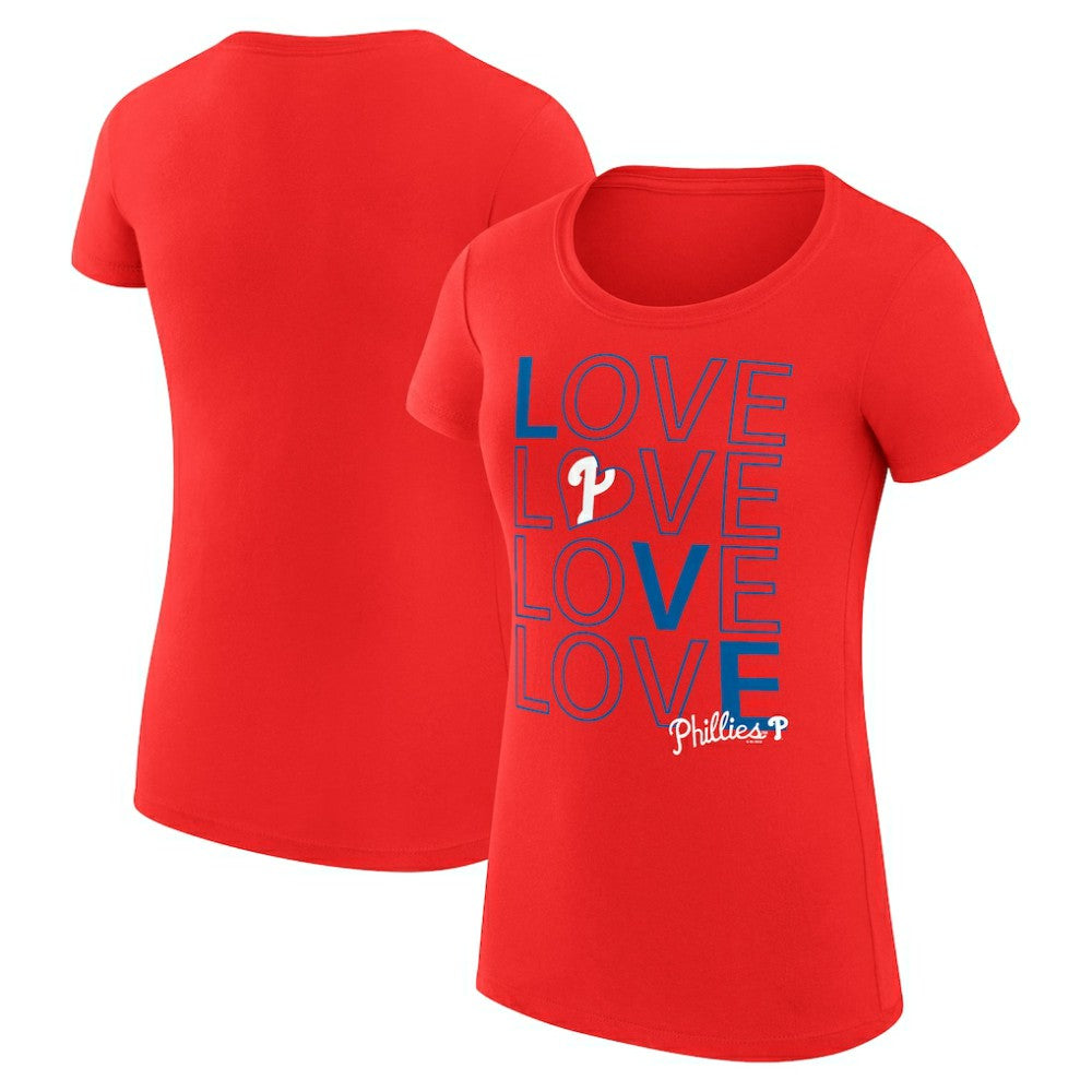 Philadelphia Phillies G-III 4Her by Carl Banks Women's Super-Slim Fit Lightweight Love Graphic Team T-Shirt Sale
