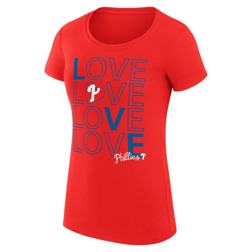 Philadelphia Phillies G-III 4Her by Carl Banks Women's Super-Slim Fit Lightweight Love Graphic Team T-Shirt Sale