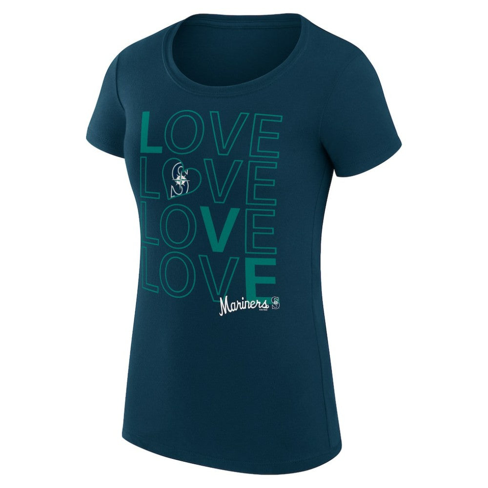 Seattle Mariners G-III 4Her by Carl Banks Women's Super-Slim Fit Lightweight Love Graphic Team T-Shirt for sale