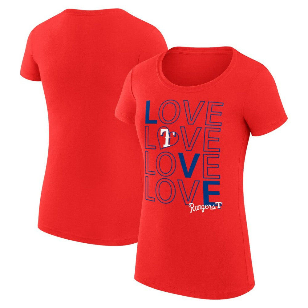 Texas Rangers G-III 4Her by Carl Banks Women's Super-Slim Fit Lightweight Love Graphic Team T-Shirt Online