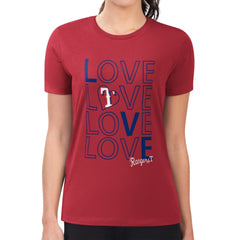Texas Rangers G-III 4Her by Carl Banks Women's Super-Slim Fit Lightweight Love Graphic Team T-Shirt Online