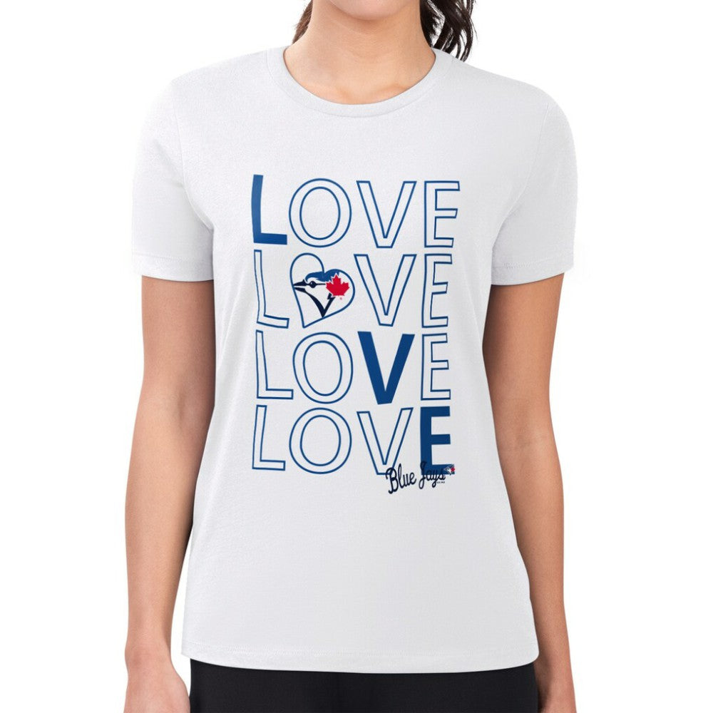 Toronto Blue Jays G-III 4Her by Carl Banks Women's Super-Slim Fit Lightweight Love Graphic Team T-Shirt Sale