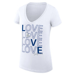 Los Angeles Dodgers G-III 4Her by Carl Banks Women's Super-Slim Fit Lightweight Love Graphic Team V-Neck T-Shirt Outlet