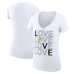 Pittsburgh Pirates G-III 4Her by Carl Banks Women's Super-Slim Fit Lightweight Love Graphic Team V-Neck T-Shirt for sale