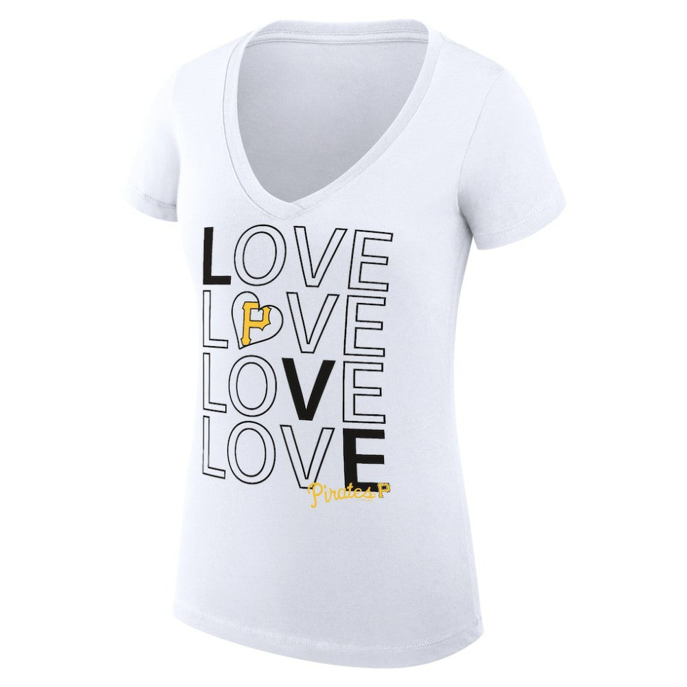 Pittsburgh Pirates G-III 4Her by Carl Banks Women's Super-Slim Fit Lightweight Love Graphic Team V-Neck T-Shirt for sale
