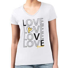 Pittsburgh Pirates G-III 4Her by Carl Banks Women's Super-Slim Fit Lightweight Love Graphic Team V-Neck T-Shirt for sale