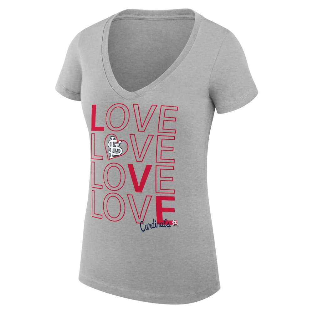 St. Louis Cardinals G-III 4Her by Carl Banks Women's Super-Slim Fit Lightweight Love Graphic Team V-Neck T-Shirt Discount