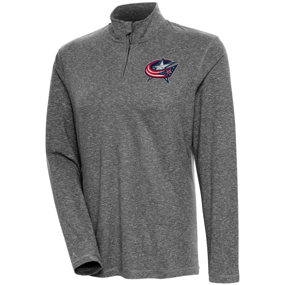 Columbus Blue Jackets Antigua Women's Confront Quarter-Zip Pullover Top - Heather Black | NHL discount