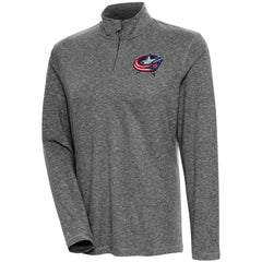 Columbus Blue Jackets Antigua Women's Confront Quarter-Zip Pullover Top - Heather Black | NHL discount