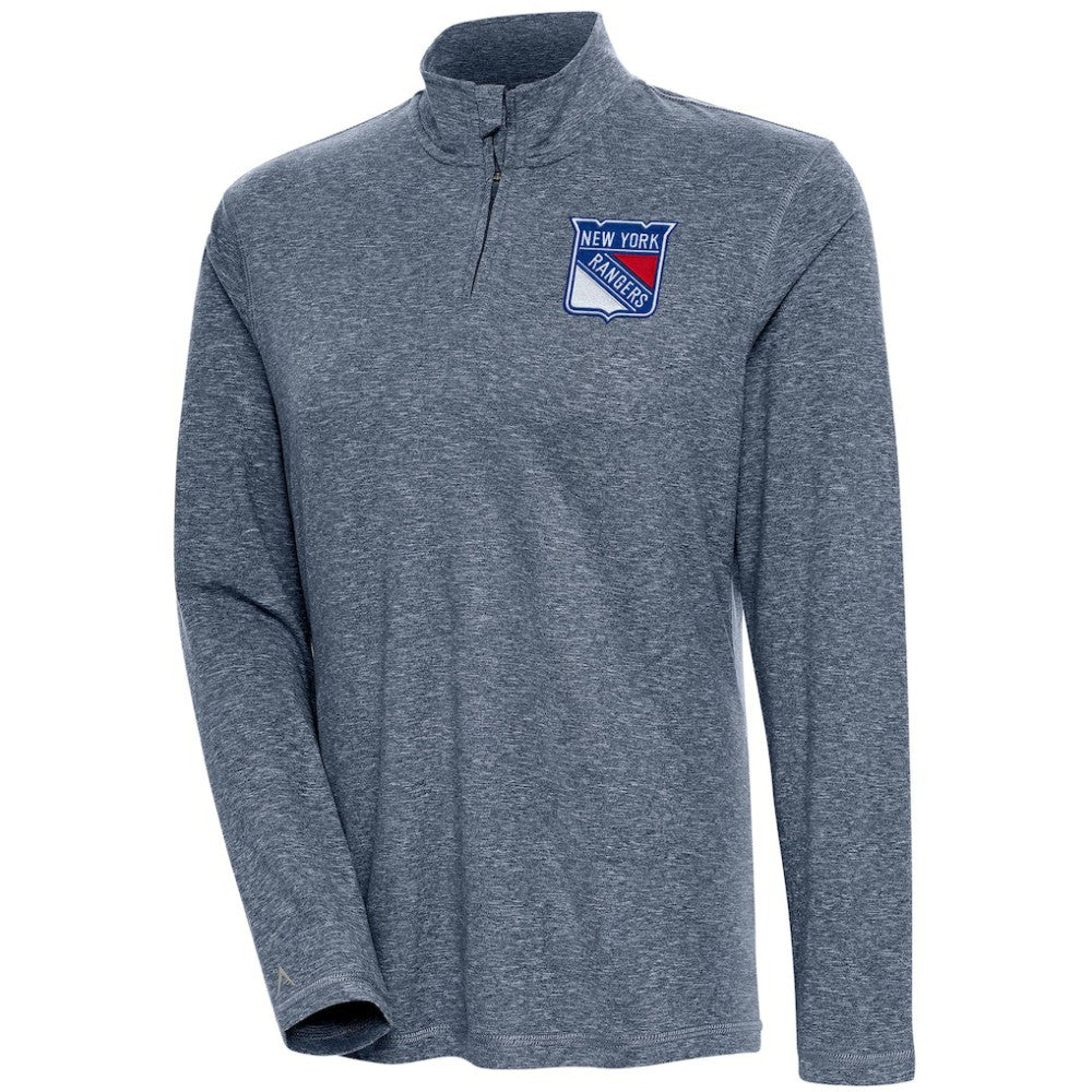 New York Rangers Antigua Women's Confront Quarter-Zip Pullover Top - Heather Navy | NHL on sale
