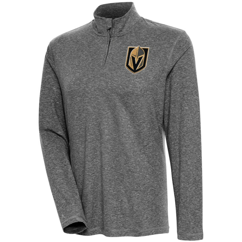 Vegas Golden Knights Antigua Women's Confront Quarter-Zip Pullover Top - Heather Black | NHL online