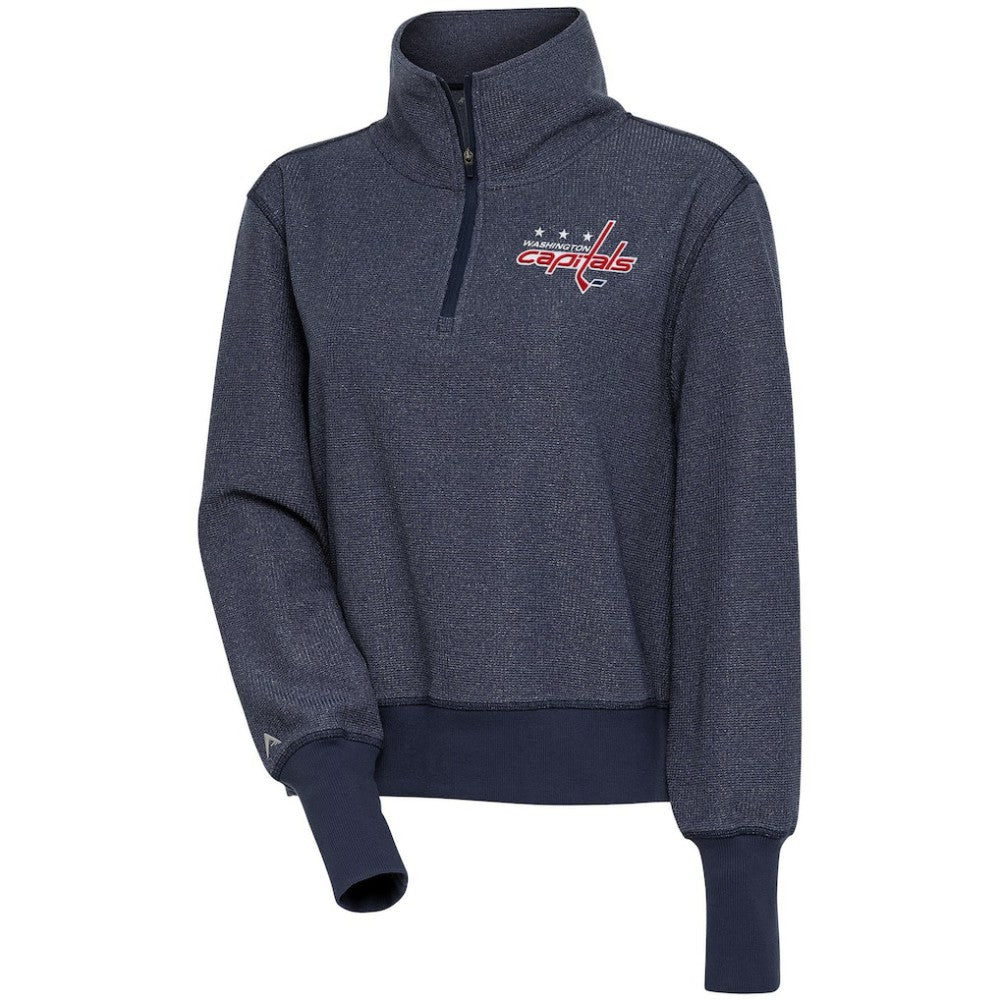 Washington Capitals Antigua Women's Upgrade Half-Zip Pullover Top - Heather Navy | NHL Lifestyle