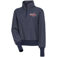 Washington Capitals Antigua Women's Upgrade Half-Zip Pullover Top - Heather Navy | NHL Lifestyle