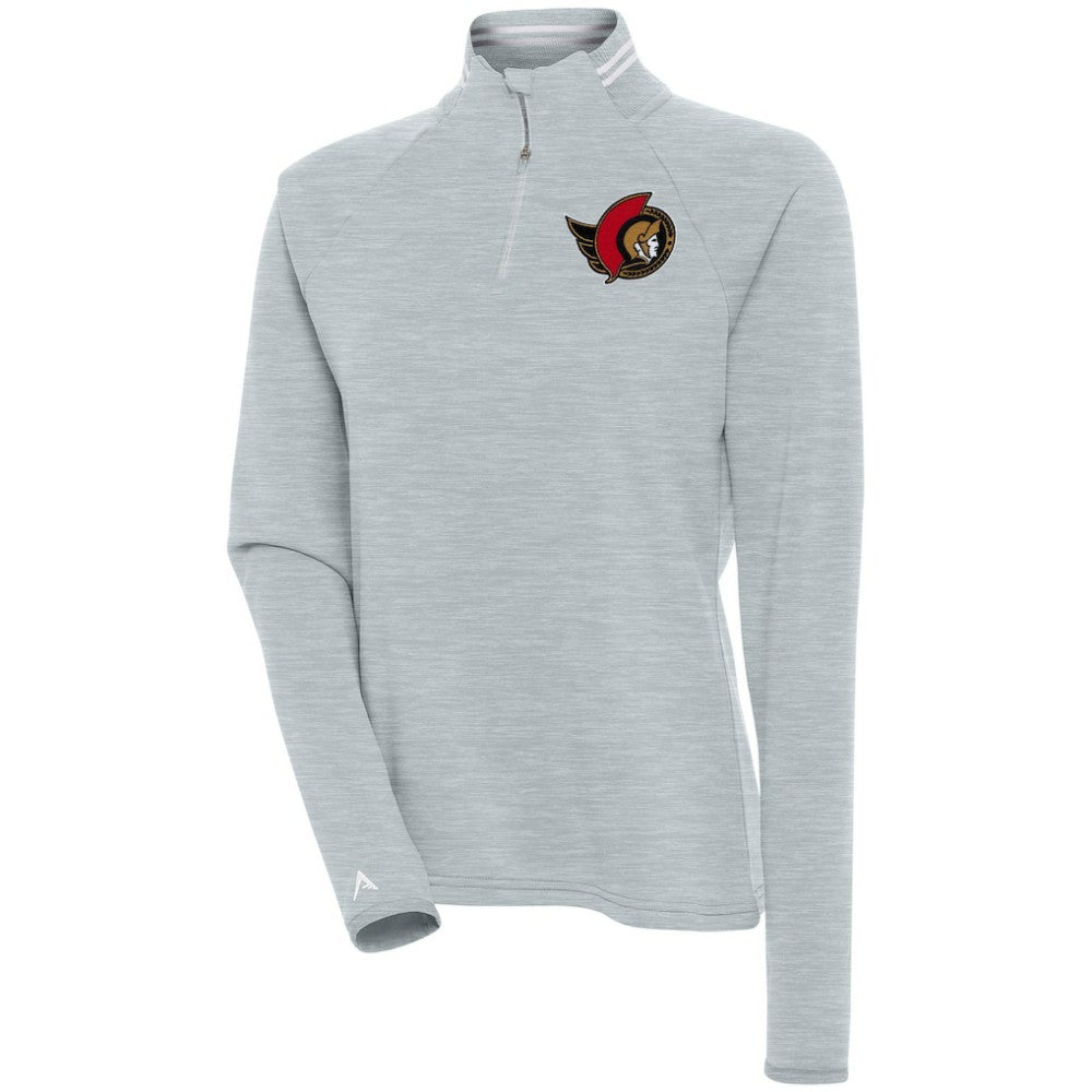 Ottawa Senators Antigua Women's Milo Quarter-Zip Pullover Top - Heather Gray | NHL sale