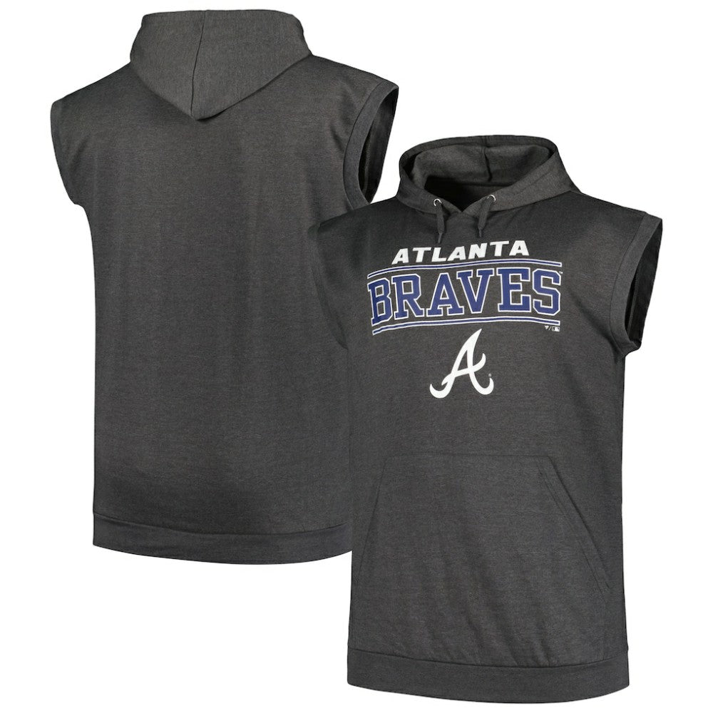 Atlanta Braves Profile Big & Tall Muscle Sleeveless Pullover Hoodie Online