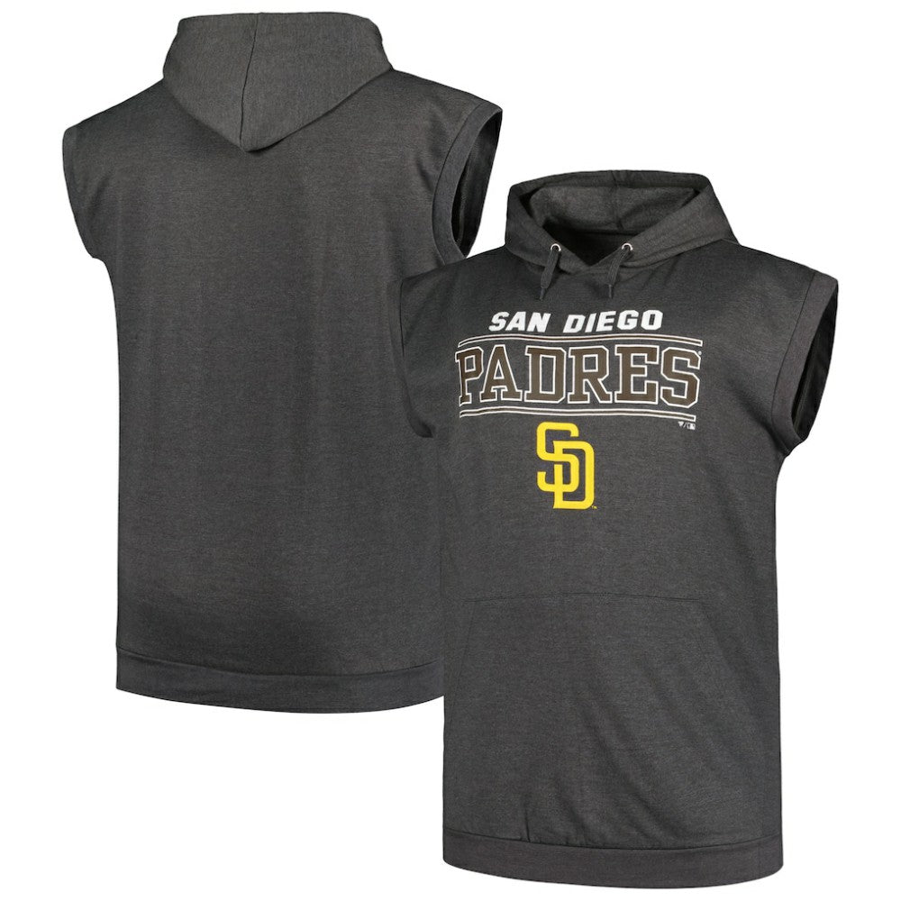 San Diego Padres Profile Big & Tall Muscle Sleeveless Pullover Hoodie Near Me