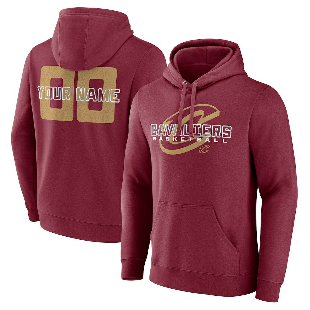 Cleveland Cavaliers Stellar Personalized Name & Number Pullover Hoodie Wine