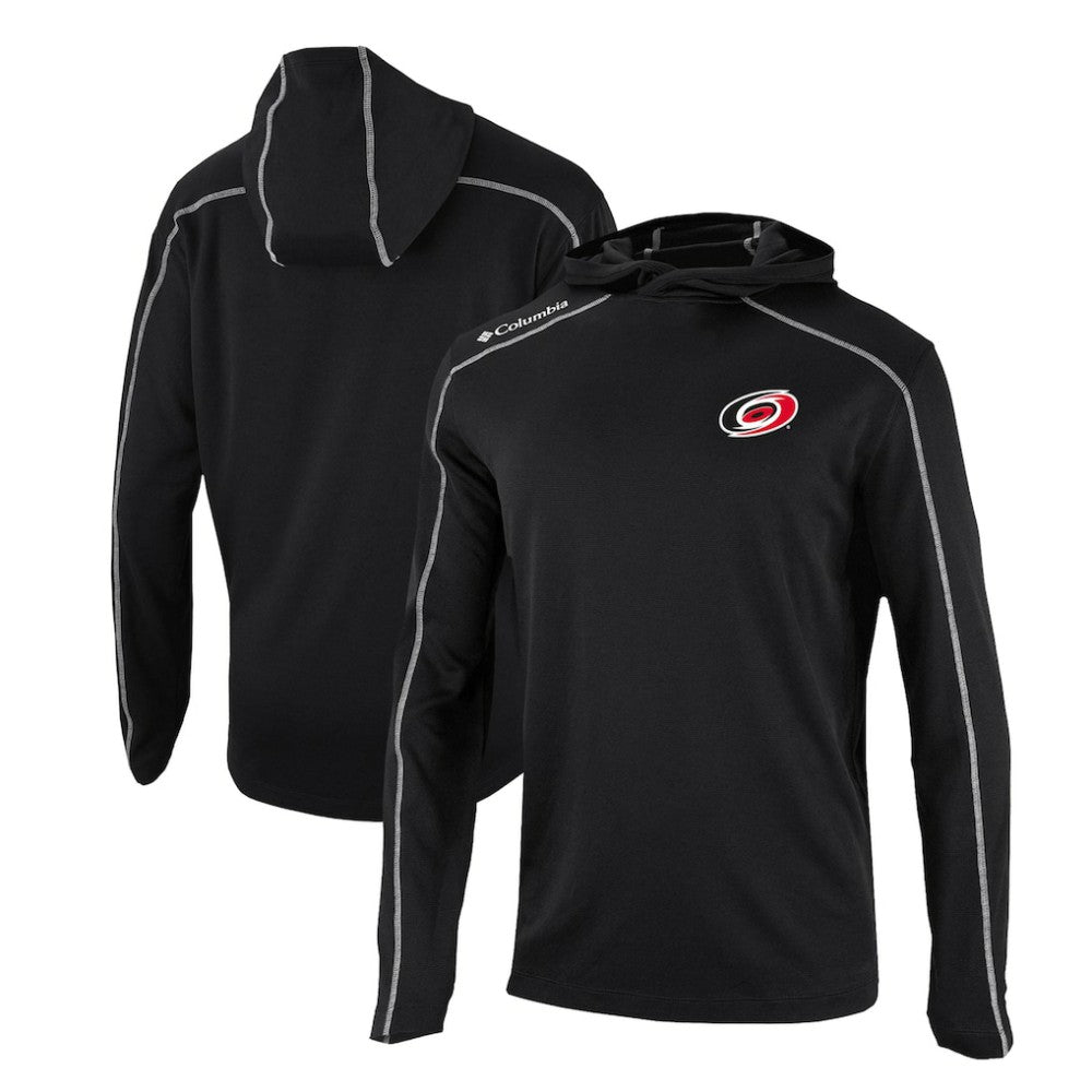 Carolina Hurricanes Columbia Omni-Wick Shotgun Long Sleeve Hoodie T-Shirt - Black | NHL Lifestyle