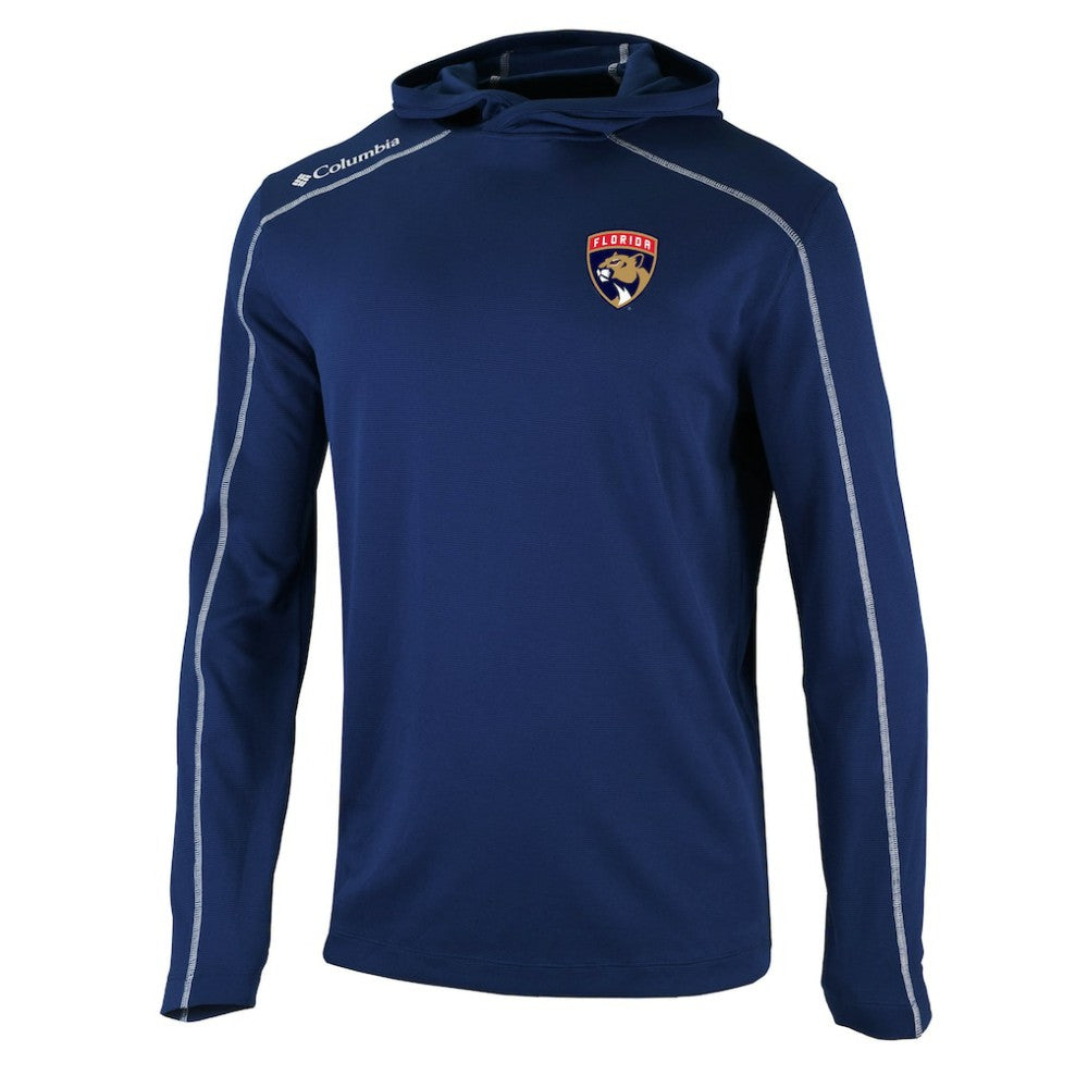 Florida Panthers Columbia Omni-Wick Shotgun Long Sleeve Hoodie T-Shirt - Navy | NHL Clearance