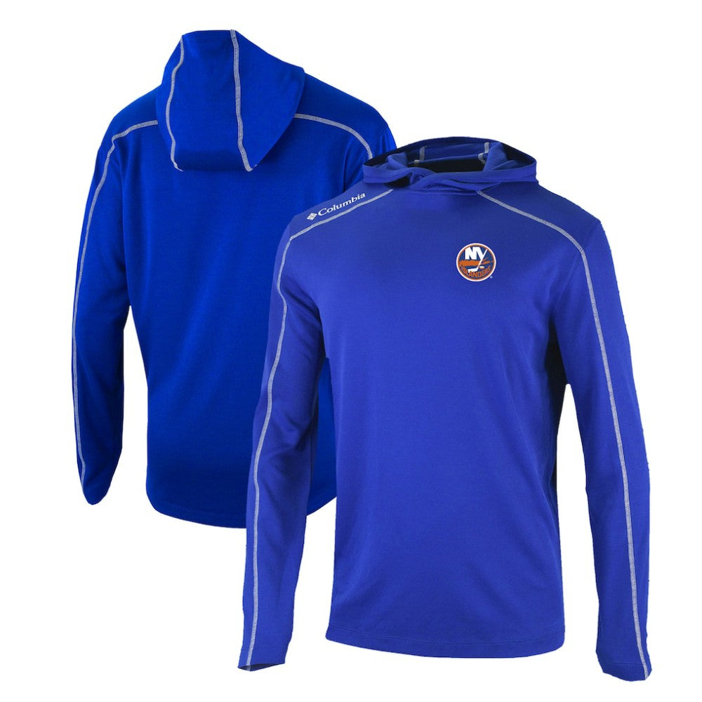 New York Islanders Columbia Omni-Wick Shotgun Long Sleeve Hoodie T-Shirt - Blue | NHL Lifestyle