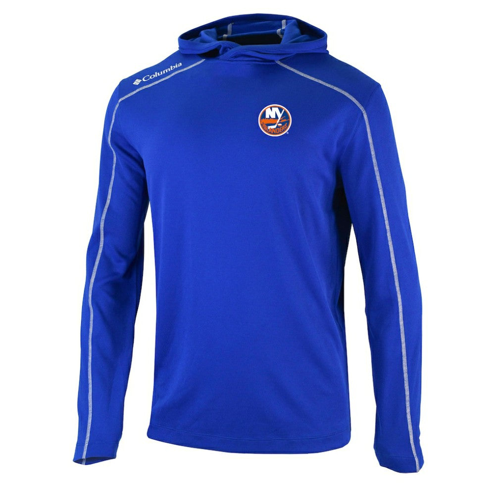 New York Islanders Columbia Omni-Wick Shotgun Long Sleeve Hoodie T-Shirt - Blue | NHL Lifestyle
