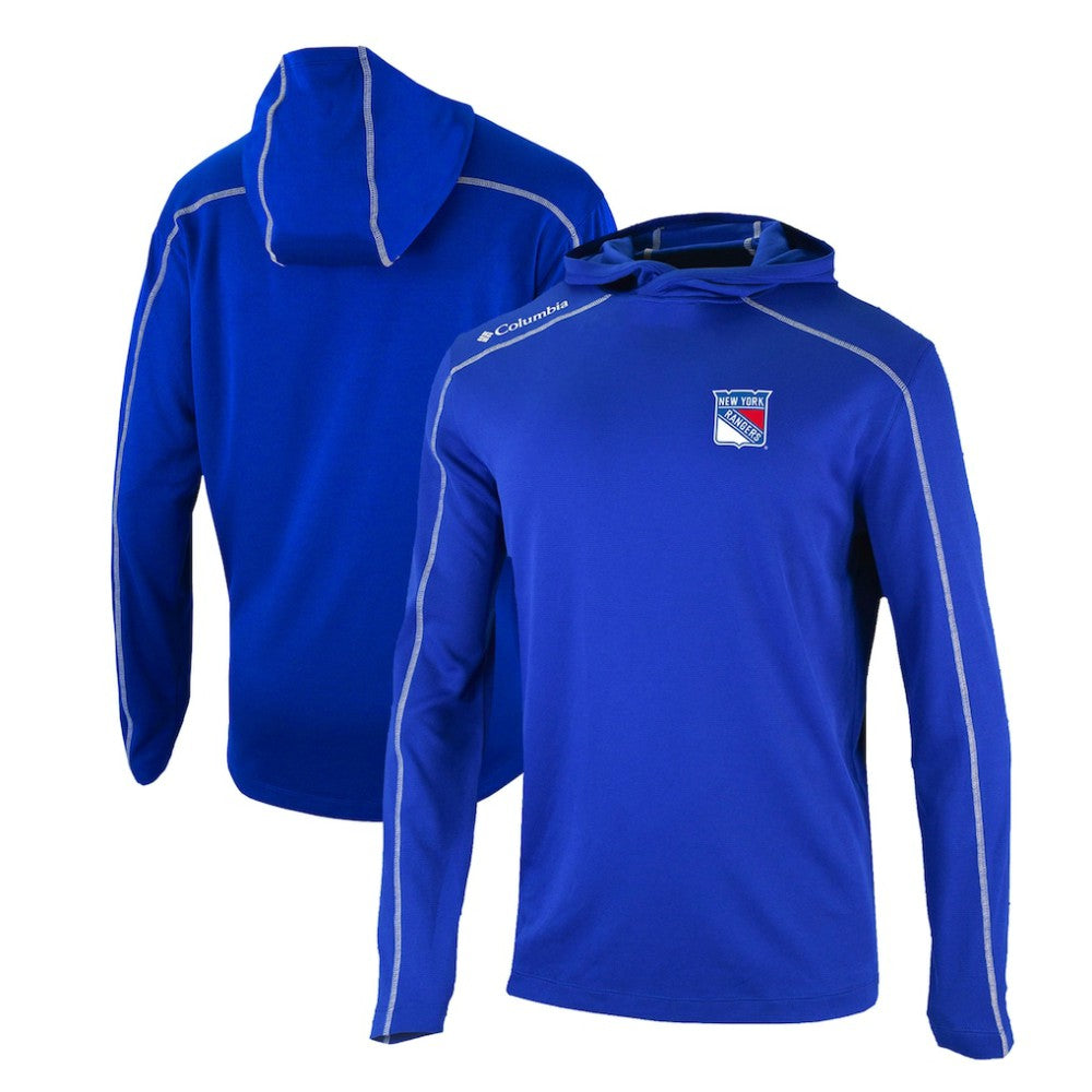 New York Rangers Columbia Omni-Wick Shotgun Long Sleeve Hoodie T-Shirt - Blue | NHL Clearance