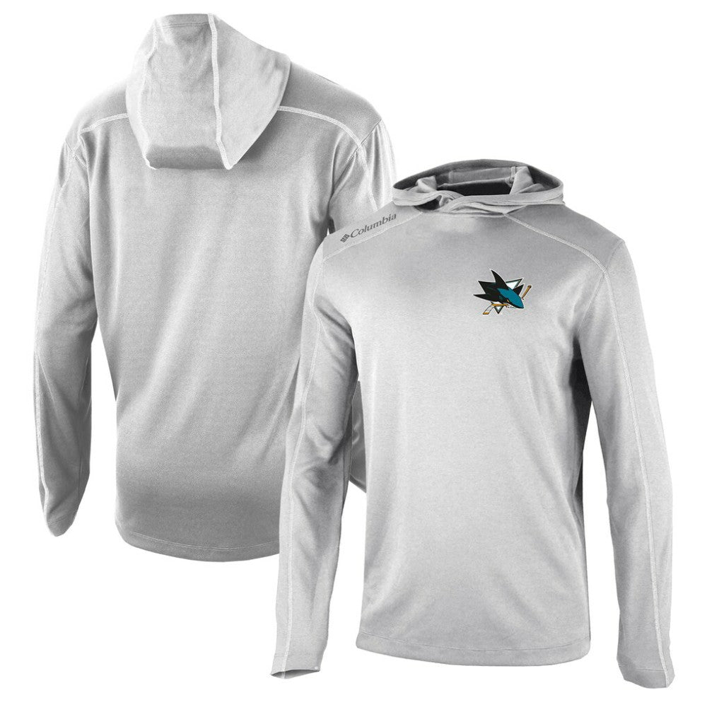 San Jose Sharks Columbia Omni-Wick Shotgun Long Sleeve Hoodie T-Shirt - Gray | NHL Clearance